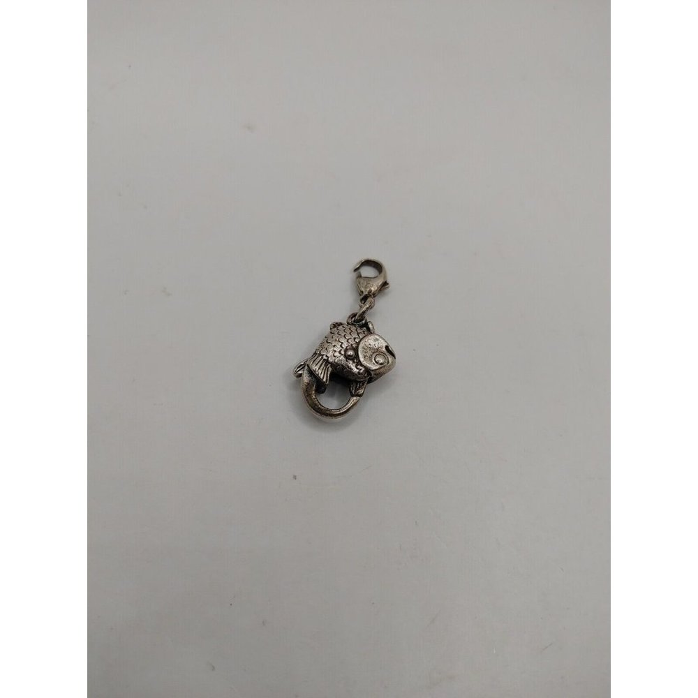 .925 Silver charm Signed AAA Big Fish Charm Clasp #-1 mixed